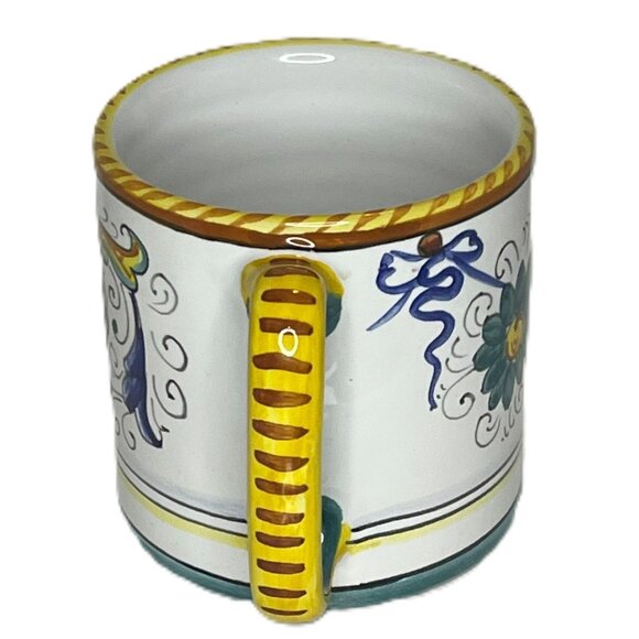 Deruta Italy Handcrafted Italian Ceramic Mug Colorful Ornate Design Dragon - Picture 2 of 8